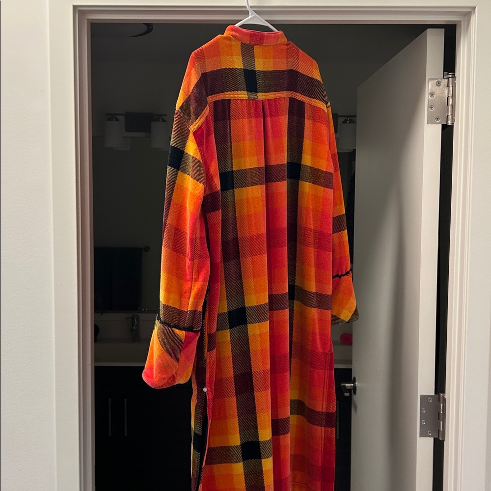 We The Free Orange Plaid Shirt Jacket - Picture 3 of 3